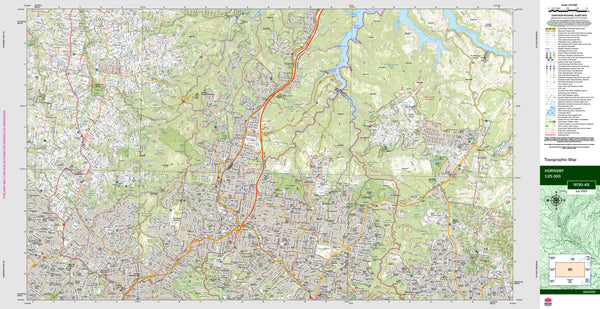 Hornsby 9130-4S Topographic Map 1:25k