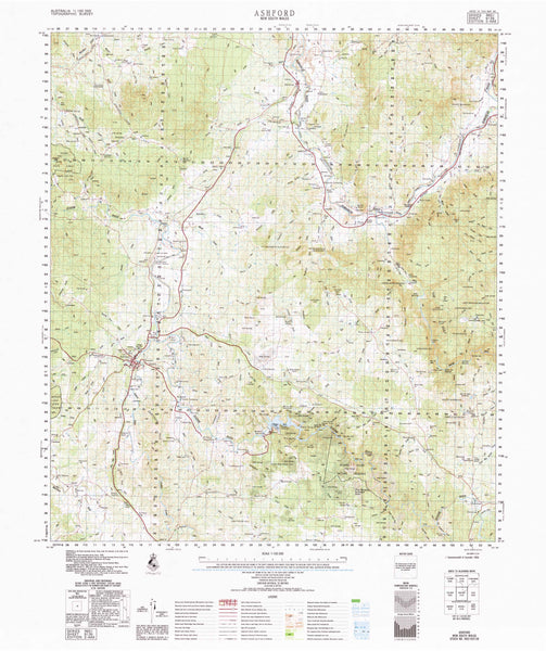 9139 Ashford 1:100k Topographic Map