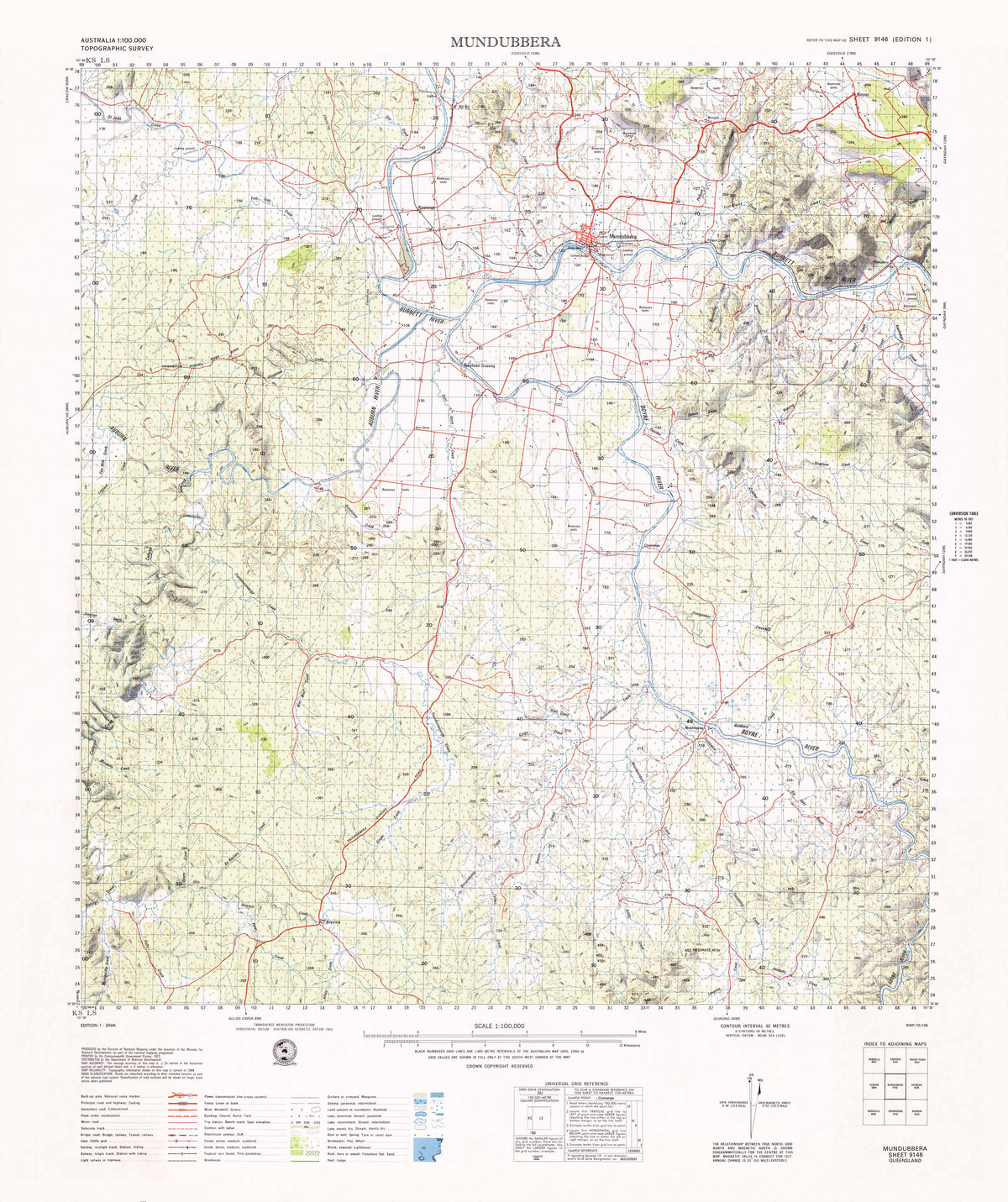 Mutambara Map 9146 Mundubbera 1:100k Topographic Map | Mapworld