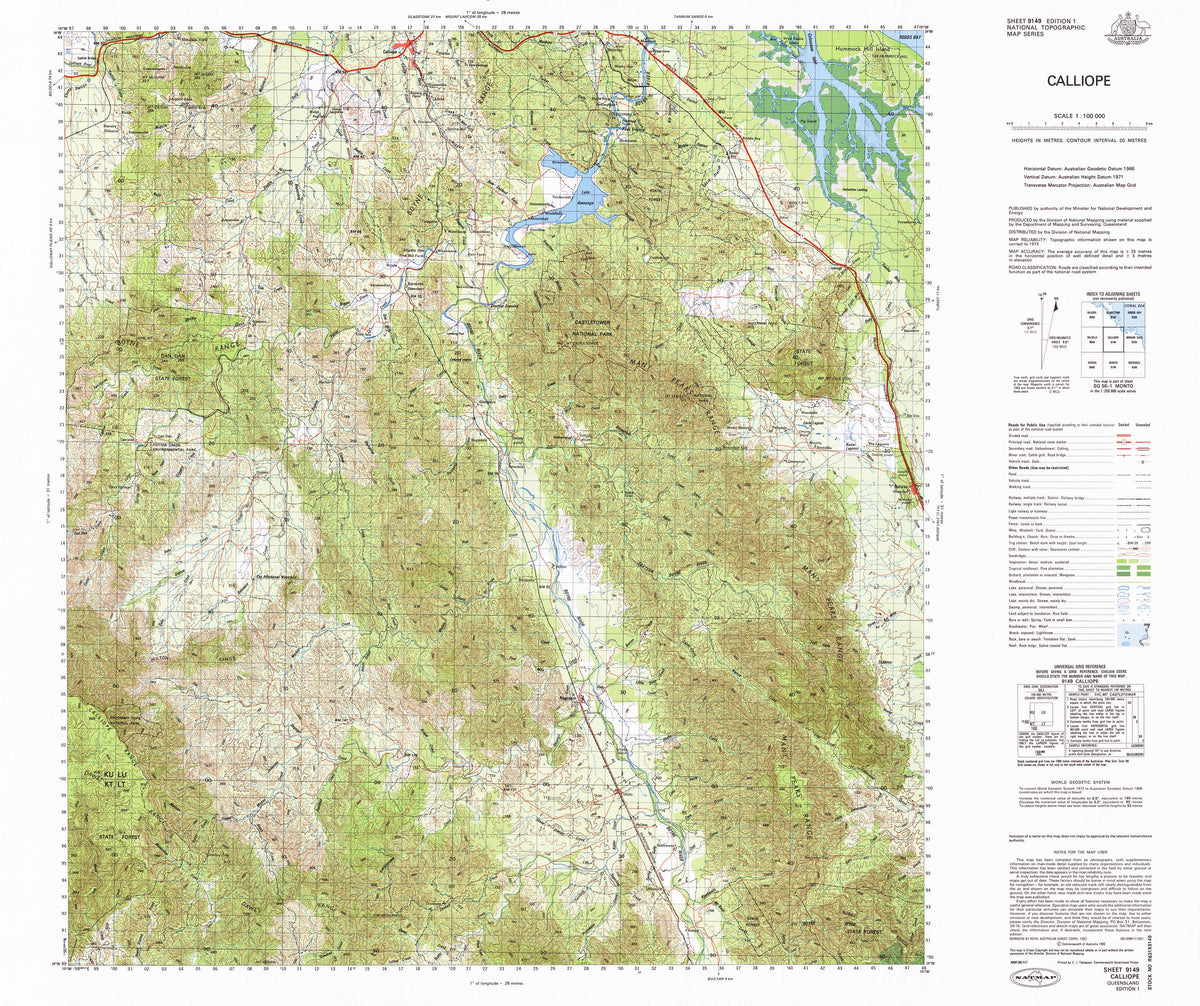 9149 Calliope 1:100k Topographic Map | Mapworld