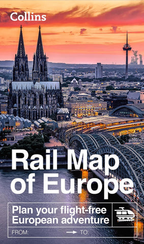 Europe Rail Map Collins 2025 NEW