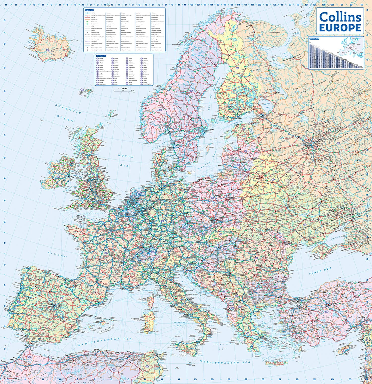 Europe Map Ebay Europe Folded Map – Collins | Mapworld