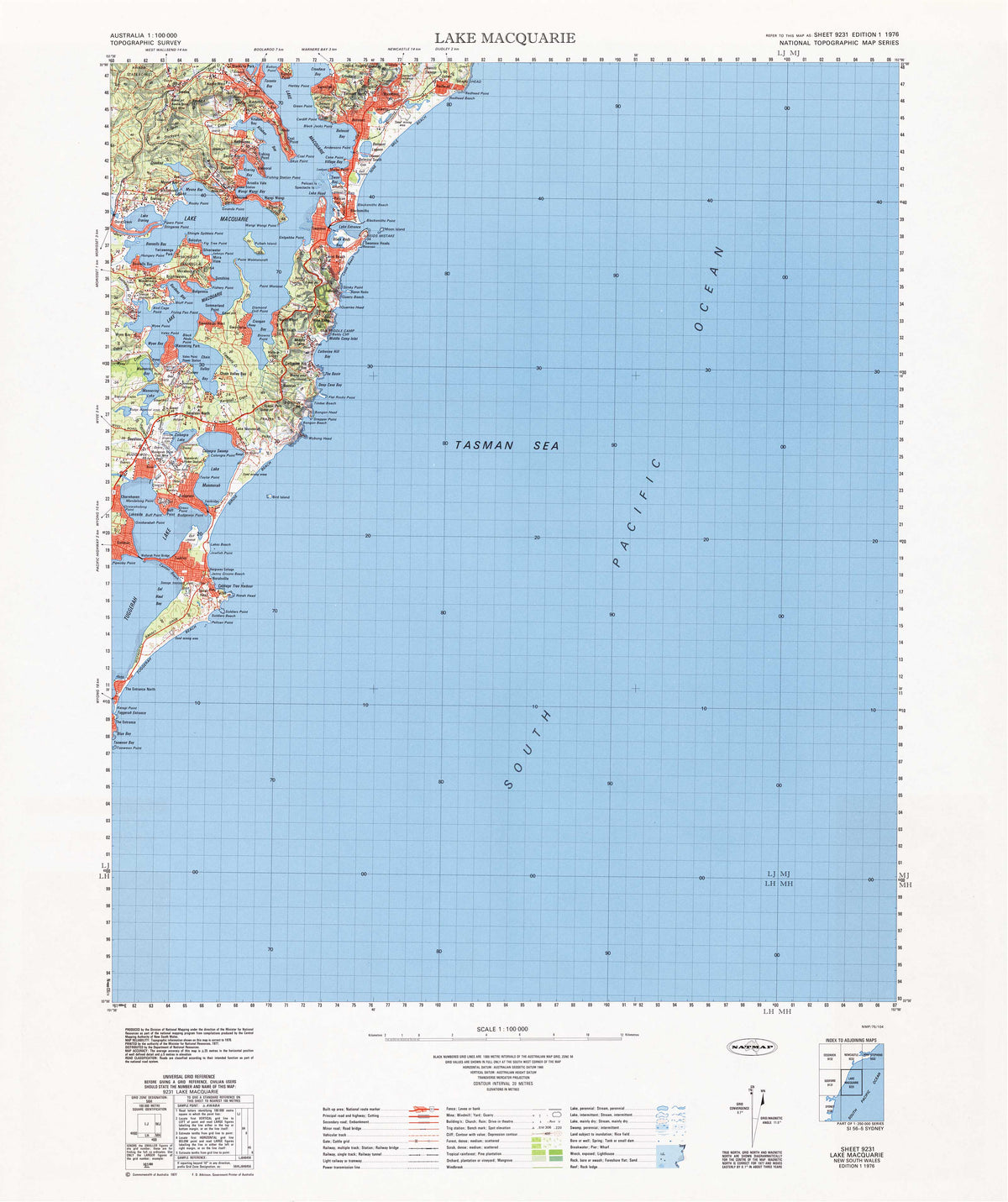 9231 Lake Macquarie 1:100k Topographic Map | Mapworld