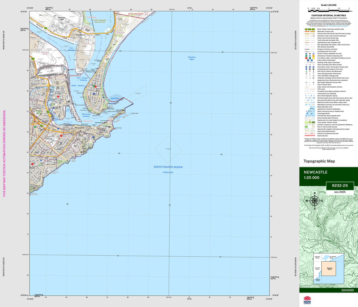 Newcastle 9232-2S Topographic Map 1:25k | Mapworld