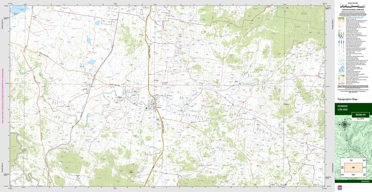 Dundee 9238-1N Topographic Map 1:25k | Mapworld