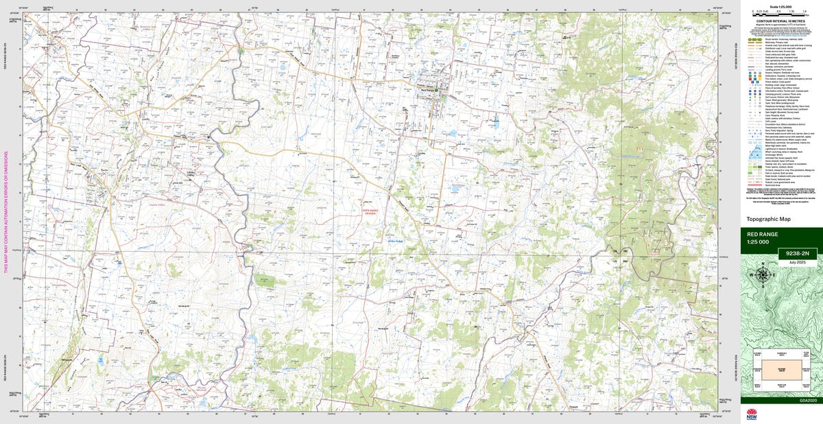 Red Range 9238-2N Topographic Map 1:25k | Mapworld