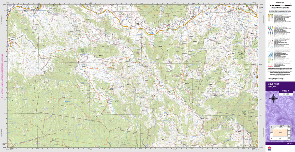 Mole River 9239-N Topographic Map 1:50k | Mapworld