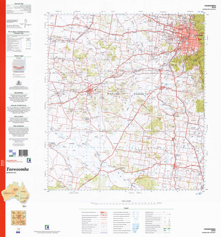 9242 Toowoomba 1:100k Topographic Map