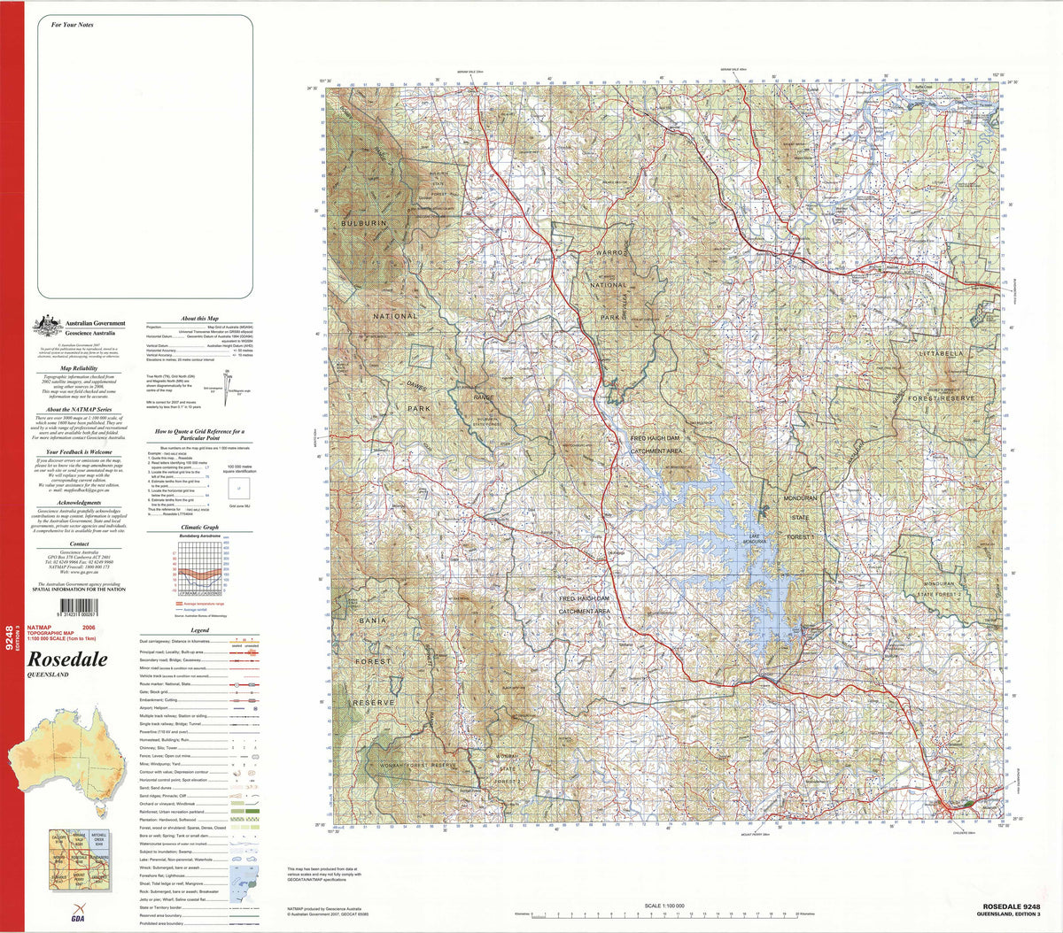 9248 Rosedale 1:100k Topographic Map | Mapworld
