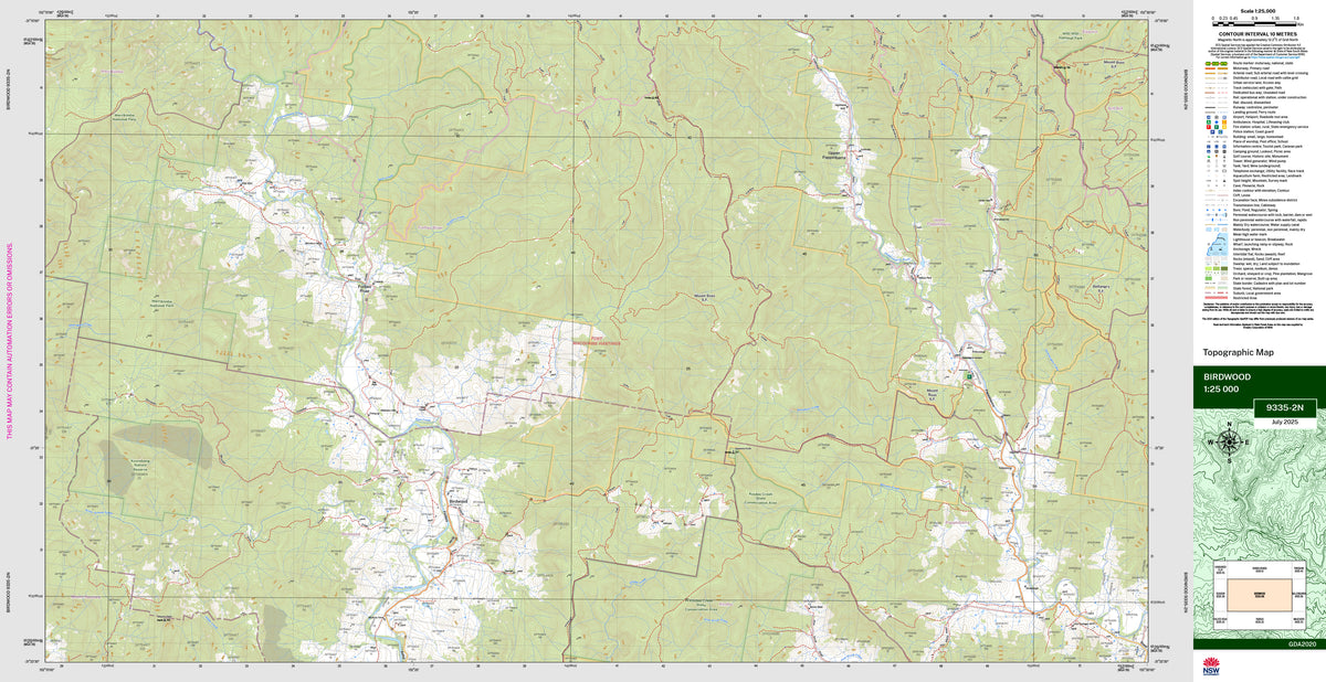 Birdwood 9335-2N Topographic Map 1:25k | Mapworld