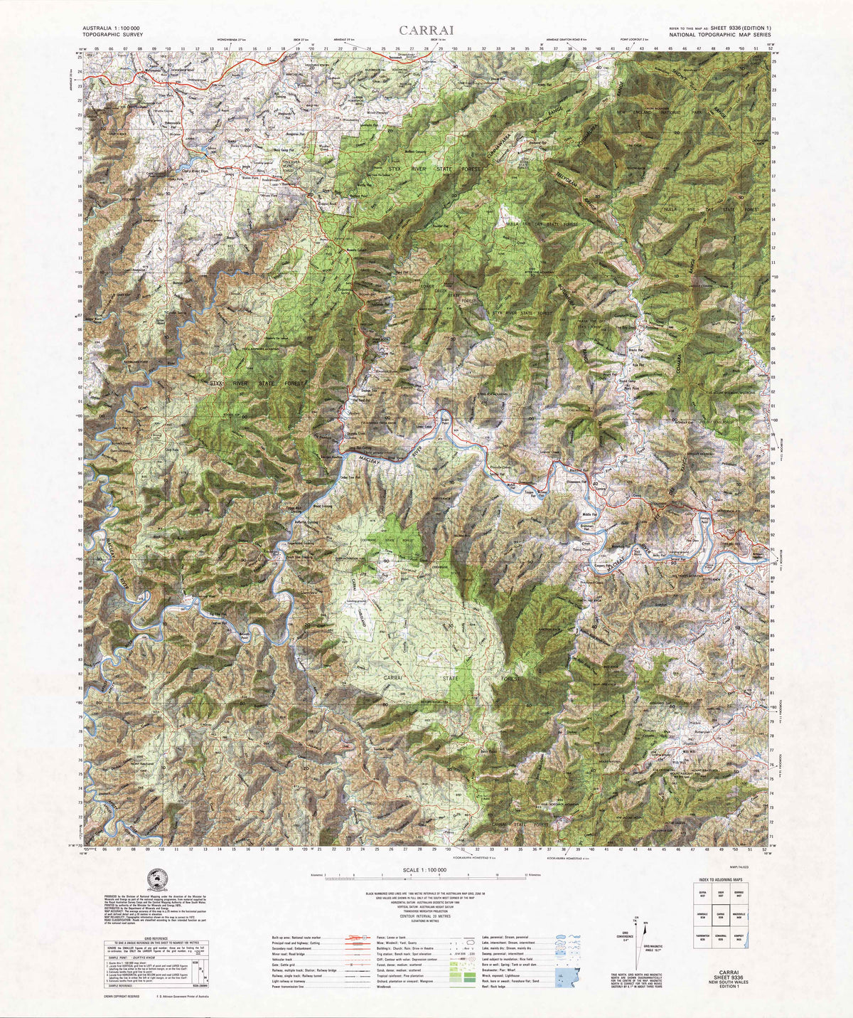 9336 Carrai 1:100k Topographic Map | Mapworld