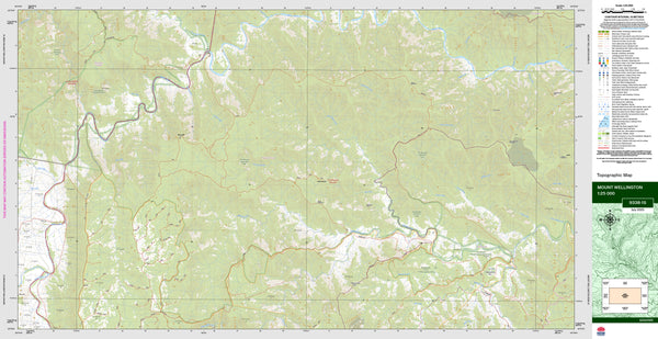 Mount Wellington 9338-1S Topographic Map 1:25k