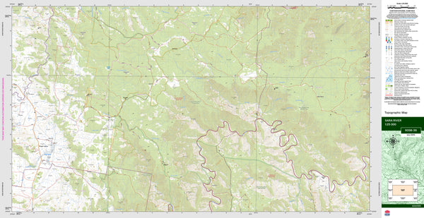 Sara River 9338-3S Topographic Map 1:25k
