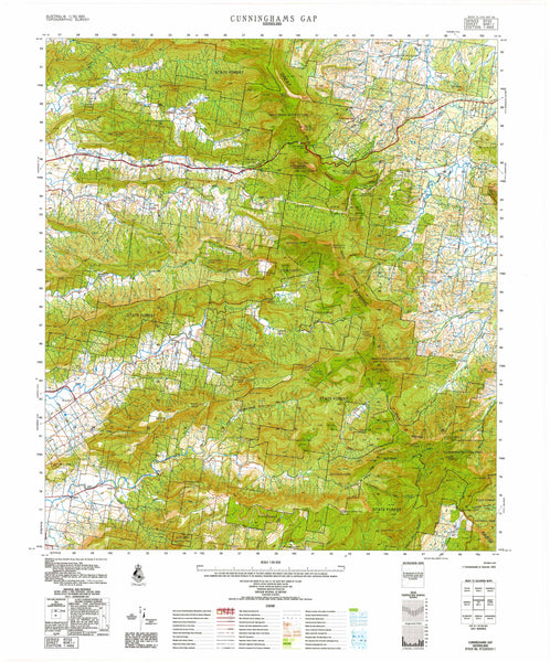 9341-1 Cunninghams Gap 1:50k Topographic Map