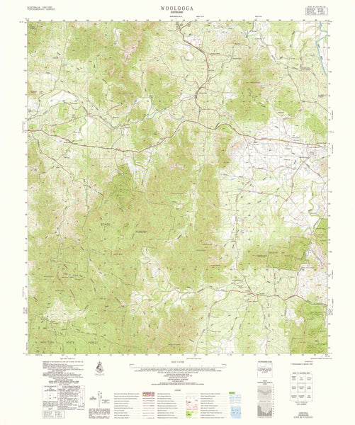 9345-1 Woolooga 1:50k Topographic Map