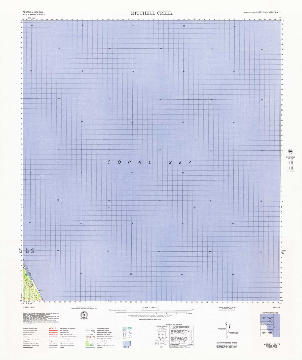 9349 Mitchell Creek 1:100k Topographic Map | Mapworld