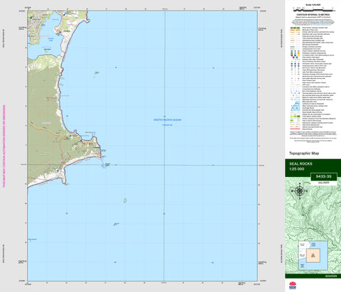 Seal Rocks 9433-3S Topographic Map 1:25k