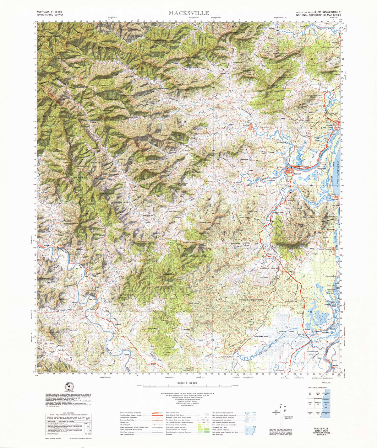 9436 Macksville 1:100k Topographic Map | Mapworld