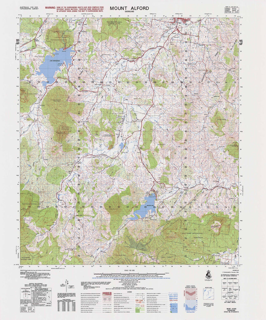 Mount Alfred Rd. Map 9441-4 Mount Alford 1:50k Topographic Map | Mapworld