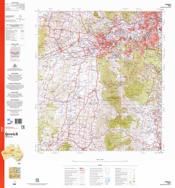 9442 Ipswich 1:100k Topographic Map