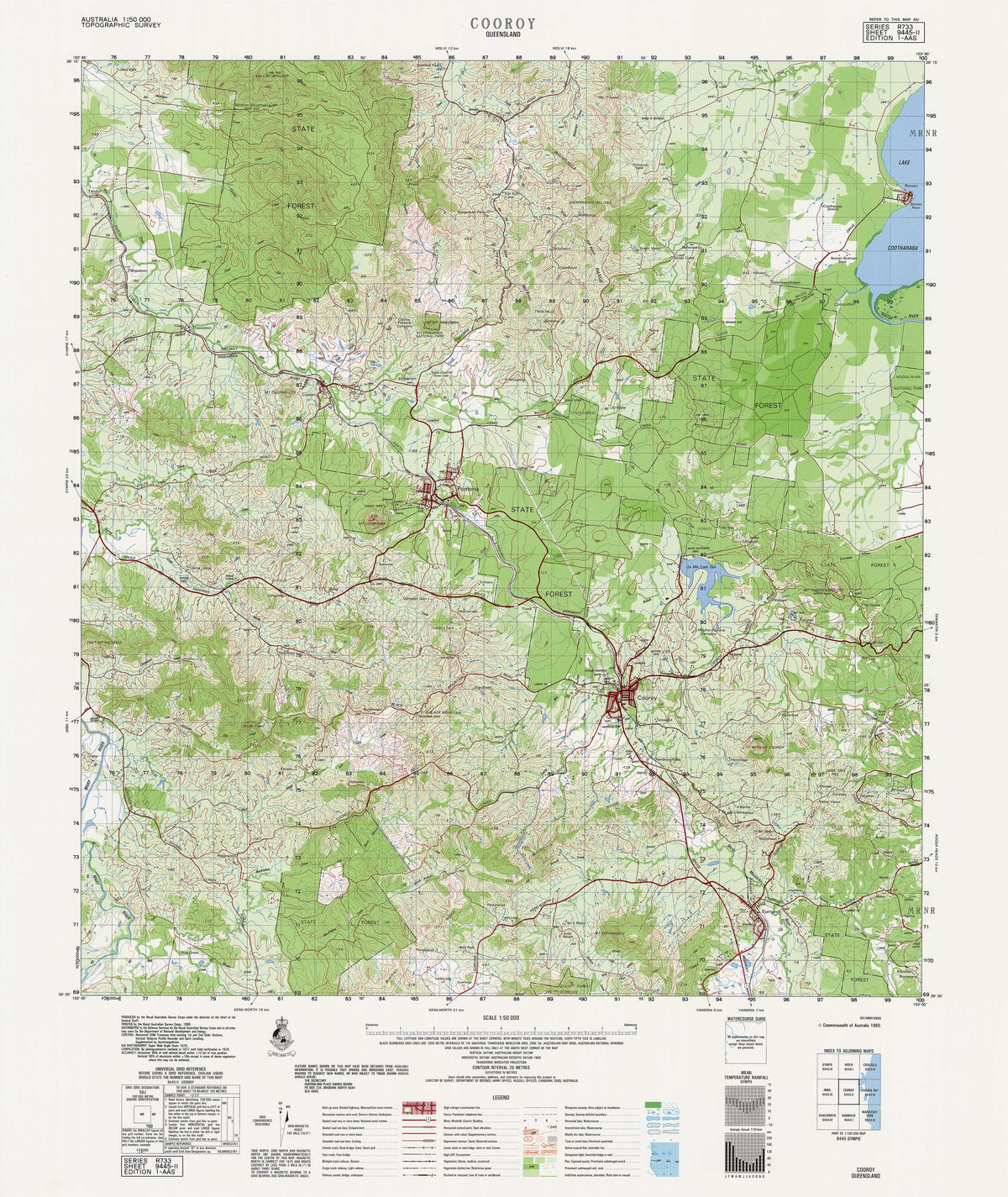9445-2 Cooroy 1:50k Topographic Map | Mapworld
