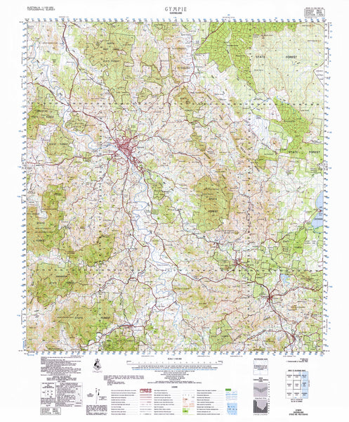 9445 Gympie 1:100k Topographic Map