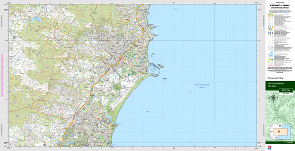 Coffs Harbour 9537-3N Topographic Map 1:25k