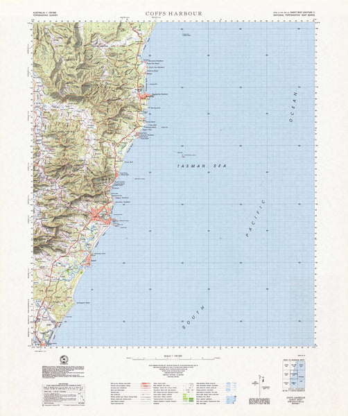 9537 Coffs Harbour 1:100k Topographic Map