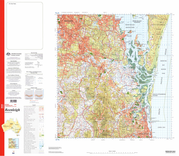 9542 Beenleigh 1:100k Topographic Map