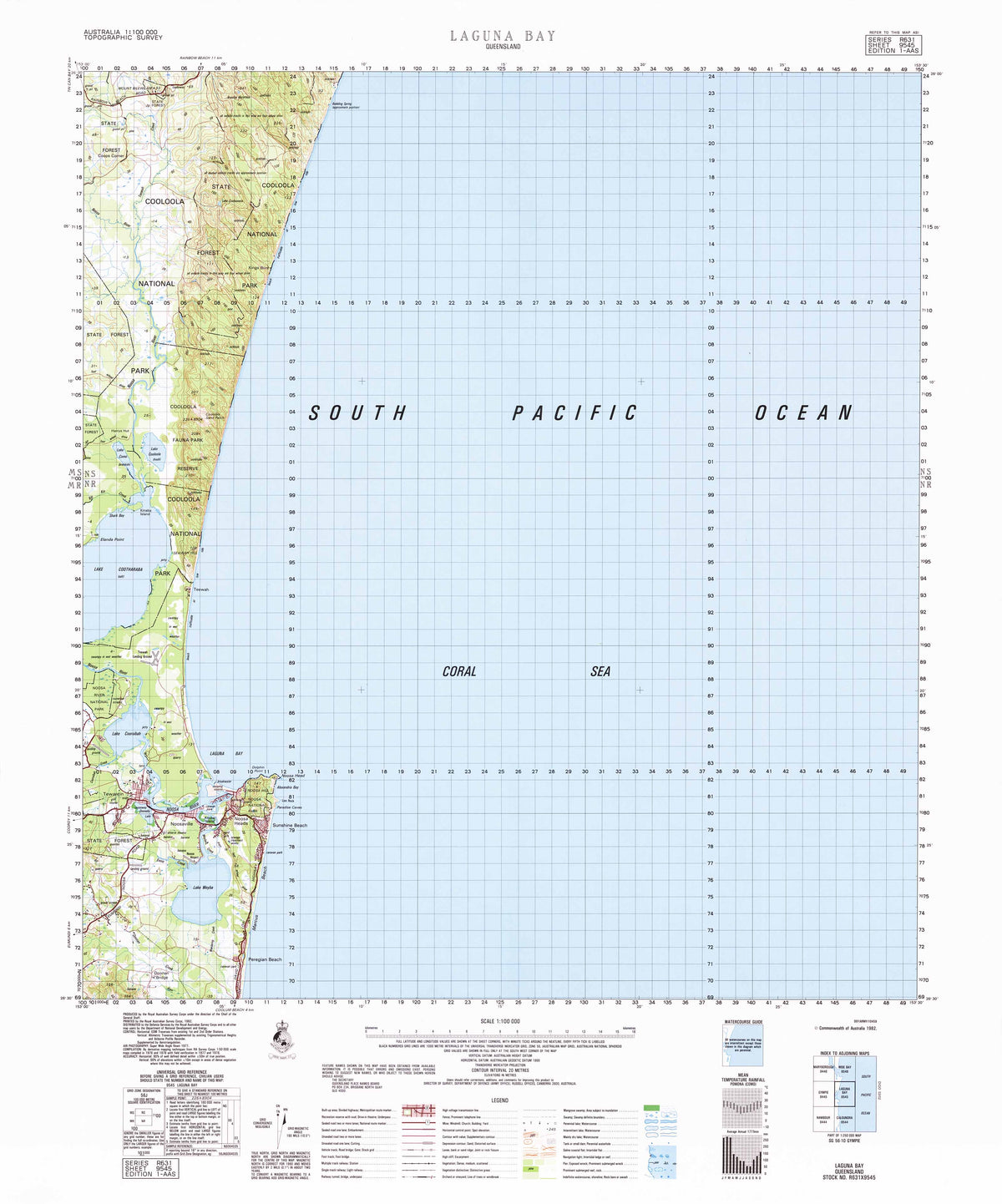 9545 Laguna Bay 1:100k Topographic Map | Mapworld