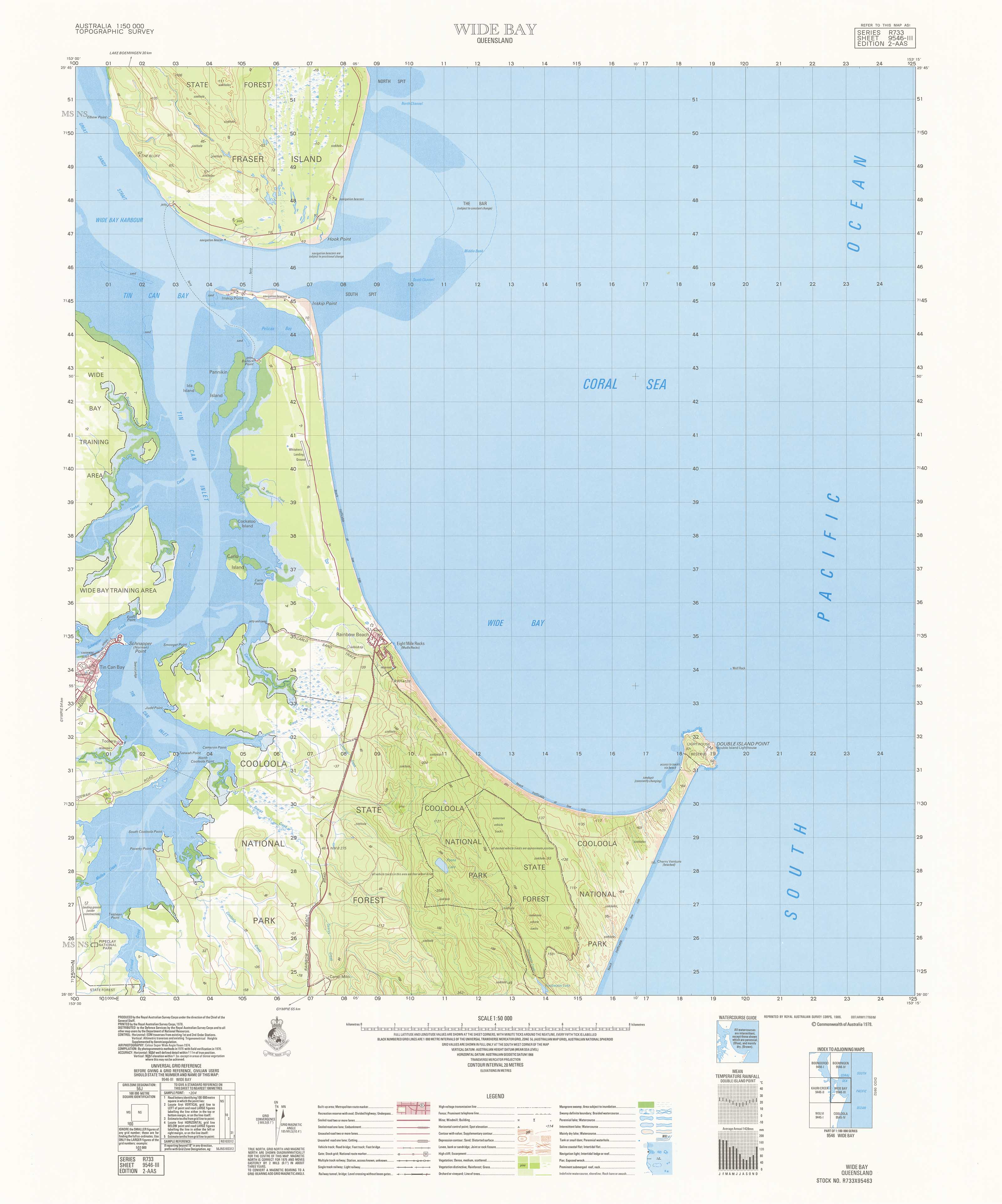 9546-3 Wide Bay 1:50k Topographic Map | Mapworld