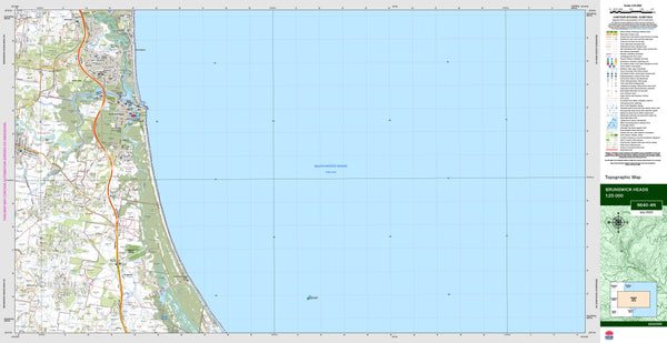 Brunswick Heads 9640-4N Topographic Map 1:25k