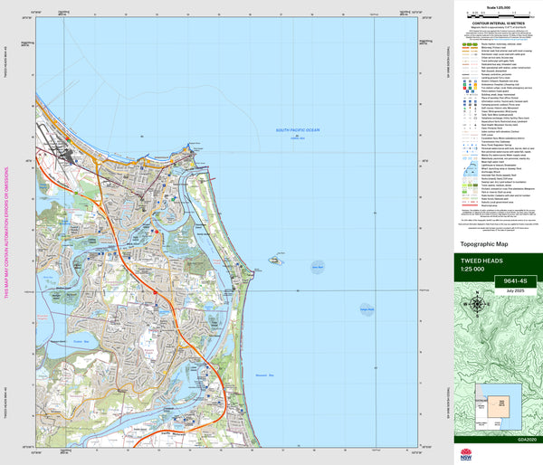 Tweed Heads 9641-4S Topographic Map 1:25k
