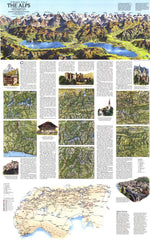 A Traveler's Map of the Alps - Published 1985 by National Geographic — historic National Geographic map print