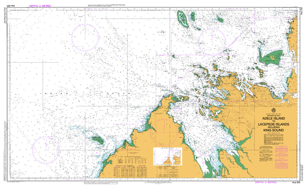 Map of Aulde Island and Lachlan Islands with navigational details.