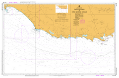 Nautical map of Cape Leeuwin and King George Sound with a yellow and white color scheme.