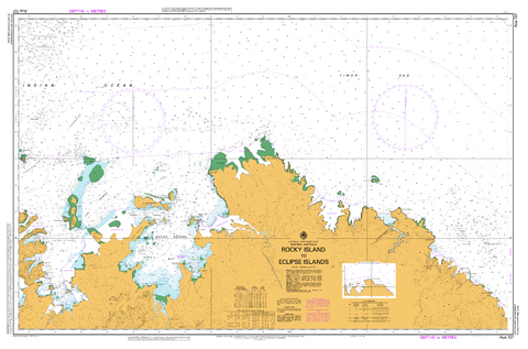 Map of Rocky Island and Eclipse Islands with navigational details.