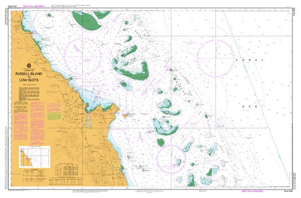 AUS 830 - Russell Island to Low Islets Nautical Chart
