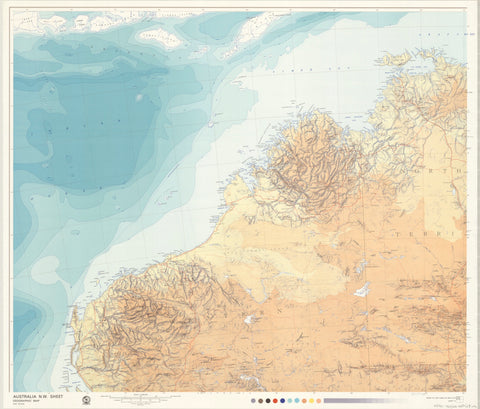 Australia North West Wall Map 1967