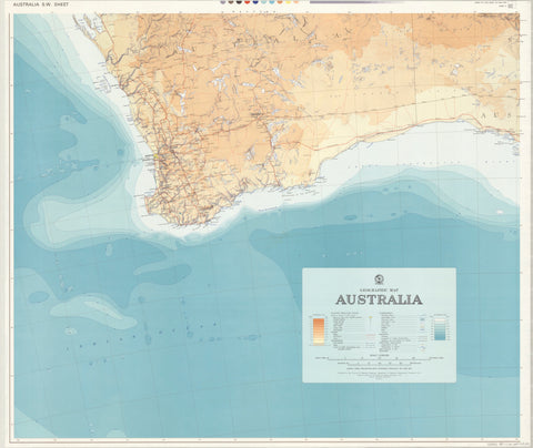 Australia South West Wall Map 1967