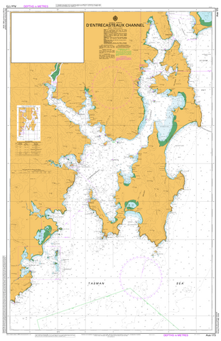 AUS 173 - D'Entrecasteaux Channel Nautical Chart