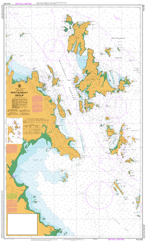 Map of the Whitsunday Group with geographical features and labels.