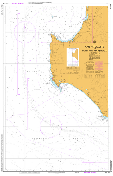 AUS 335 - Cape Naturaliste to Point D'Entrecasteaux Nautical Chart