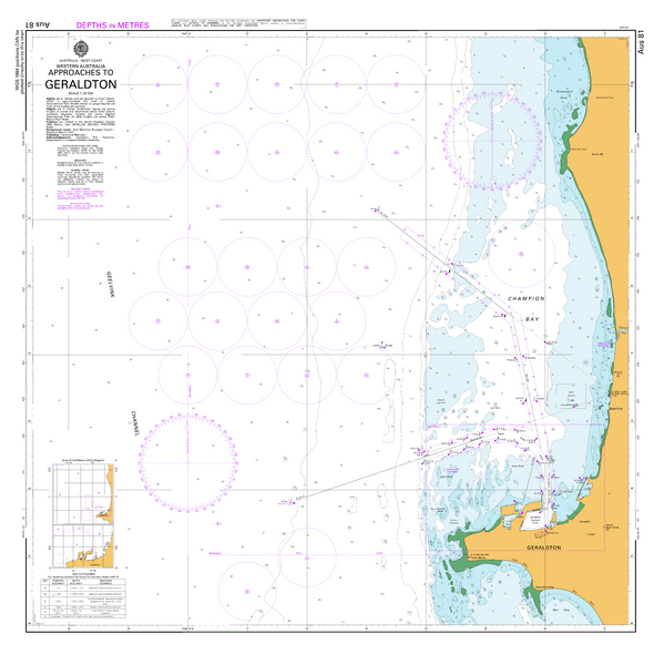 AUS 81 - Approaches to Geraldton Nautical Chart