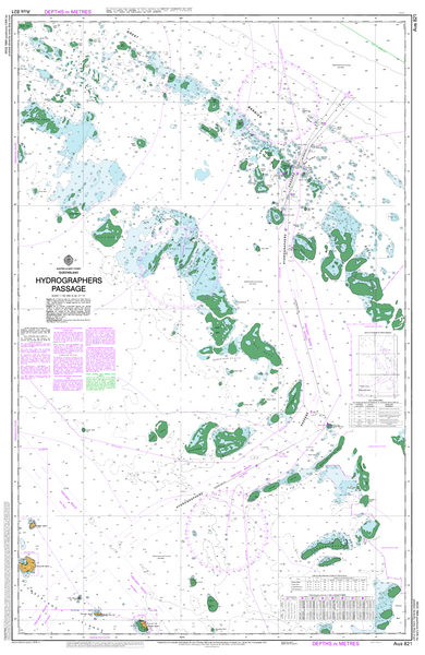 AUS 821 - Hydrographers Passage Nautical Chart