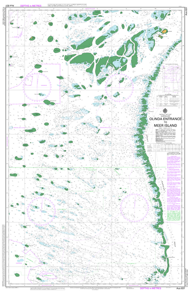 AUS 837 - Olinda Entrance to Meer Island Nautical Chart