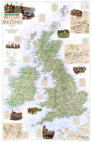 A Traveler's Map of Britain and Ireland 2000 edition by National Geographic