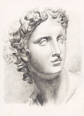 Academiestudie naar een gips van een antiek beeld: manskop, naar rechts (ca .1819–1888) by Johannes Tavenraat