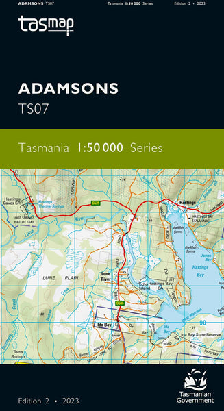 Adamsons 1:50,000 Topographic Map – Tasmania