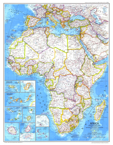 Africa Wall Map - Published 1980 by National Geographic